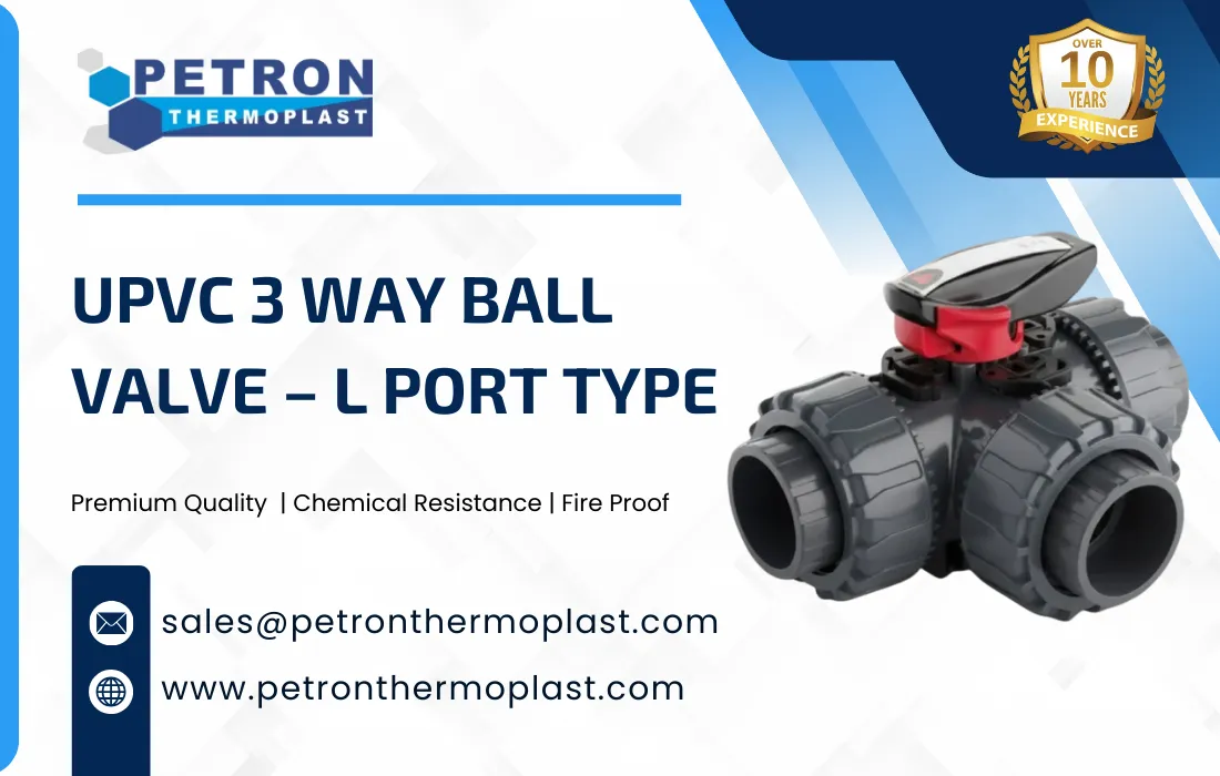 UPVC 3 Way Ball Valve – L Port Type Graphics