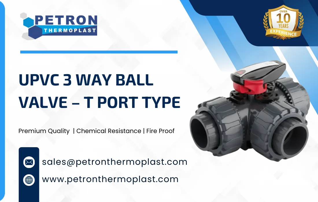 UPVC 3 Way Ball Valve – T Port Type Graphics