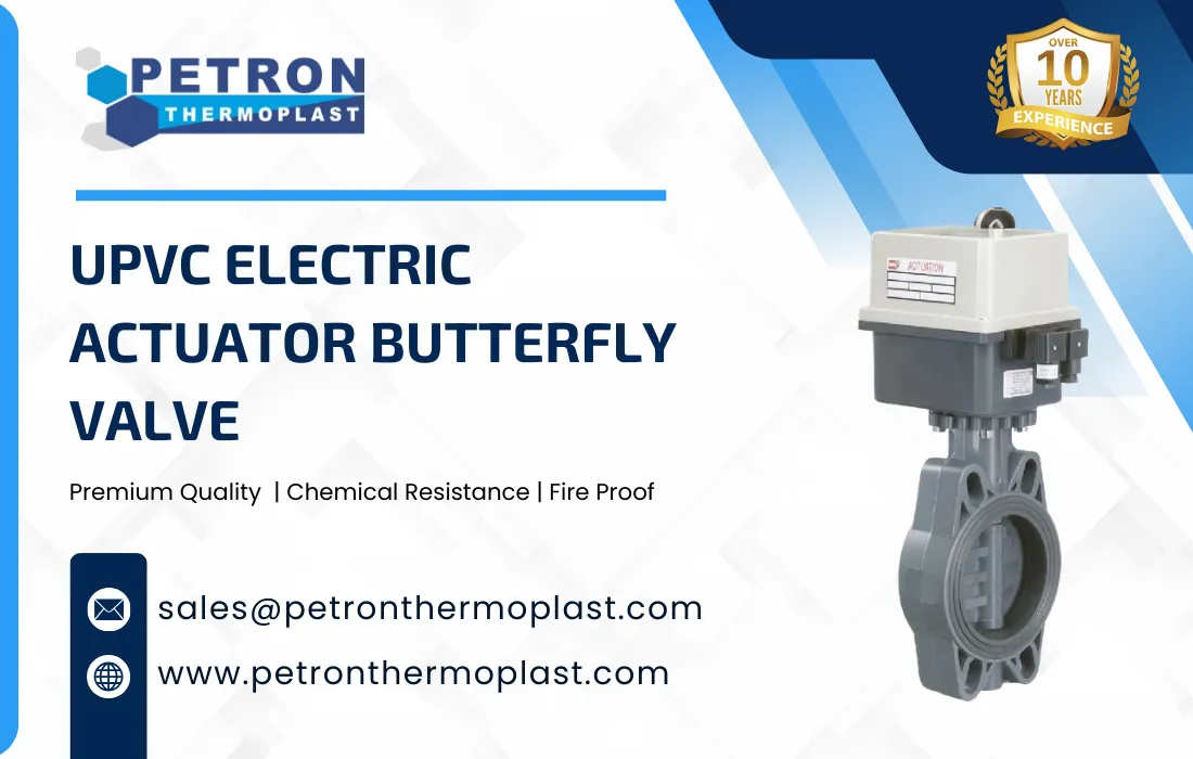 UPVC Electric Actuator Butterfly Valve Graphics