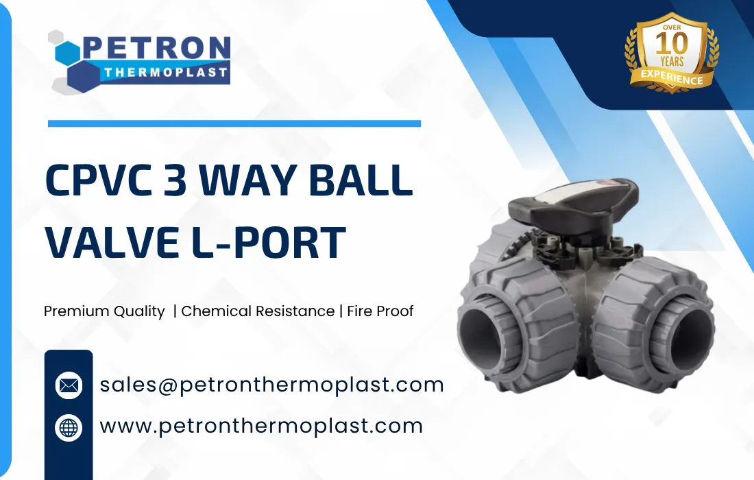 CPVC 3 Way Ball Valve L-Port Graphics