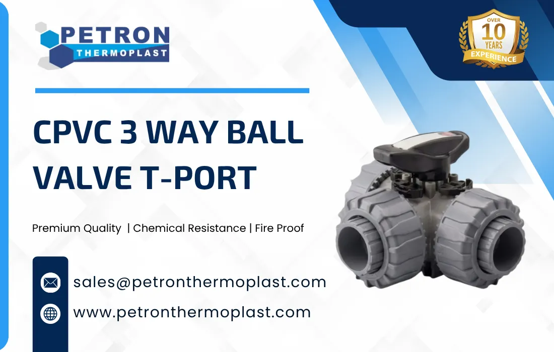CPVC 3 Way Ball Valve T-Port Graphics