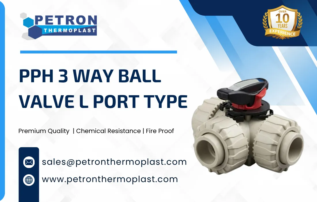 PPH 3 Way Ball Valve L Port Type Graphics