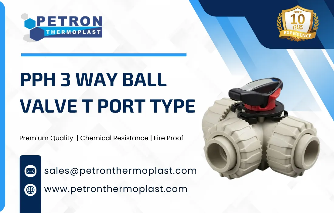 PPH 3 Way Ball Valve T Port Type Graphics