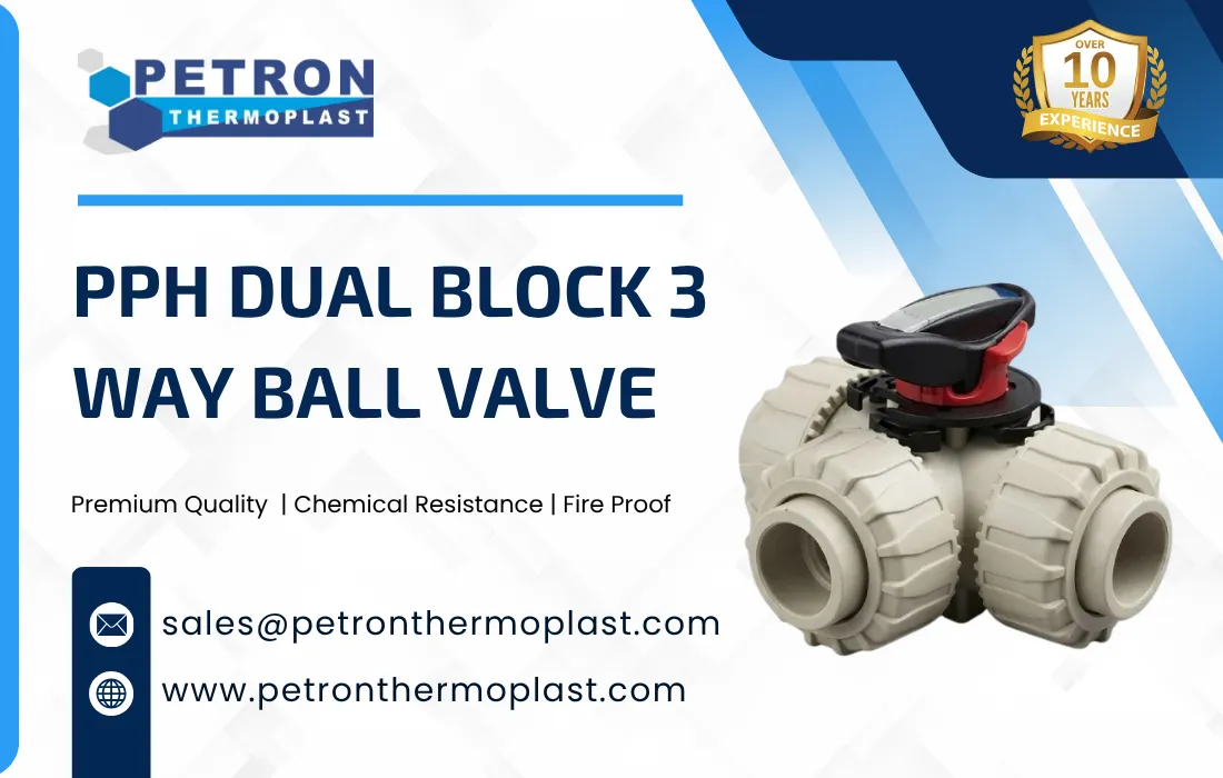 PPH Dual Block 3 Way Ball Valve Graphics