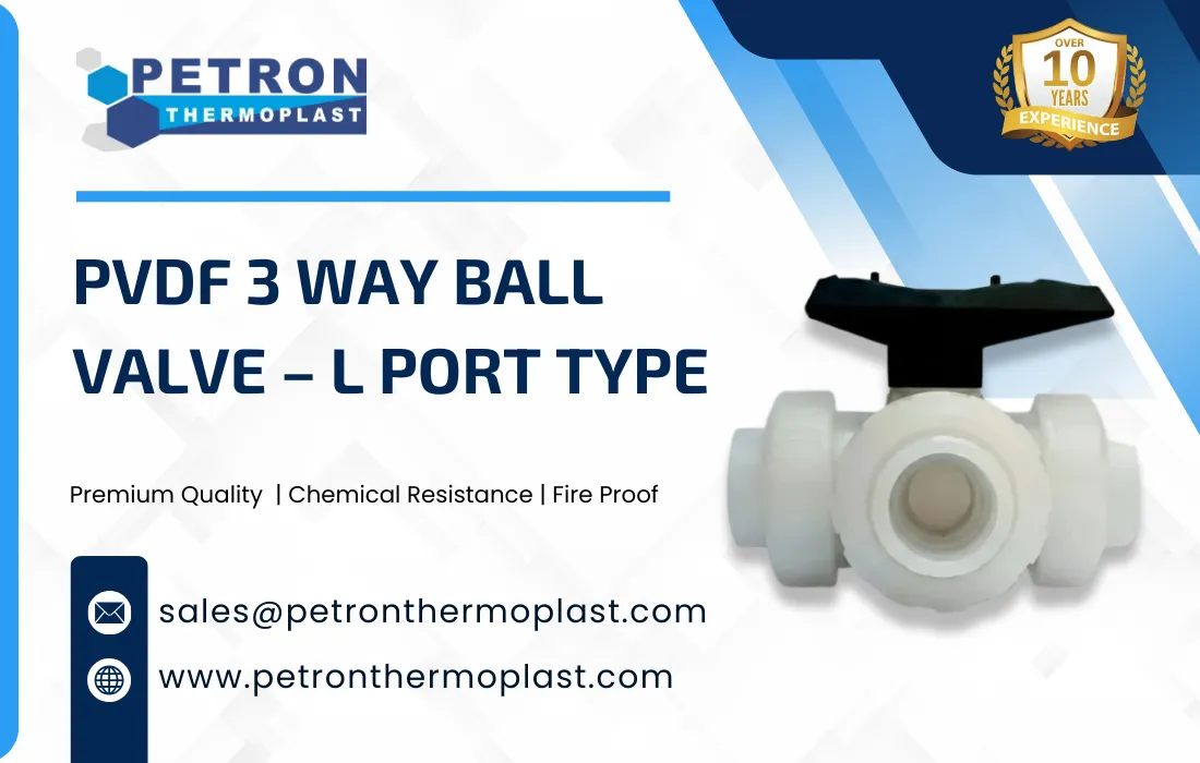 PVDF 3 Way Ball Valve – L Port Type Graphics
