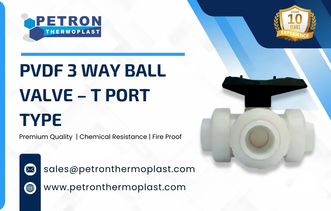PVDF 3 Way Ball Valve – T Port Type Graphics