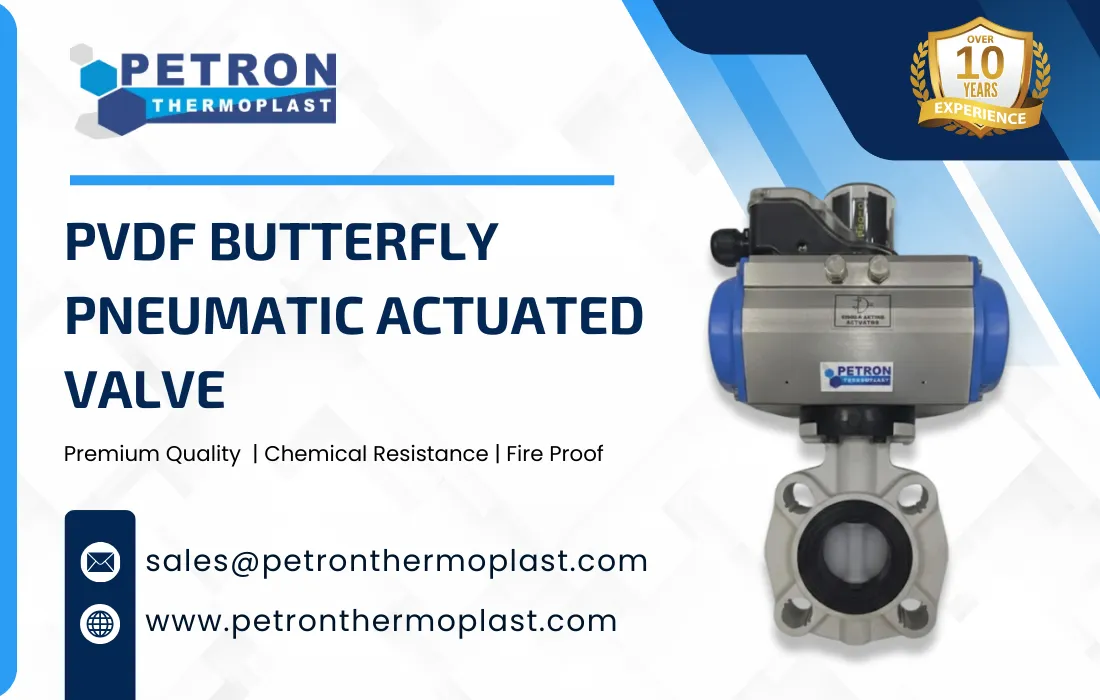 PVDF Butterfly Pneumatic Actuated Valve Graphics