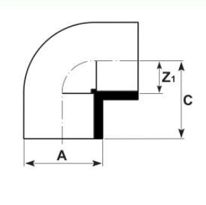 PVDF-Elbow-90-Drawing