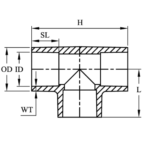 PVDF-Equal-Tee-Diagram