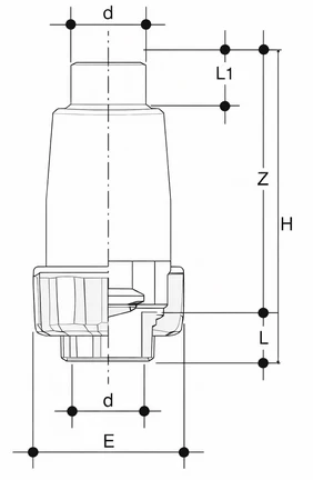 UPVC Foot Valve Drawing chart